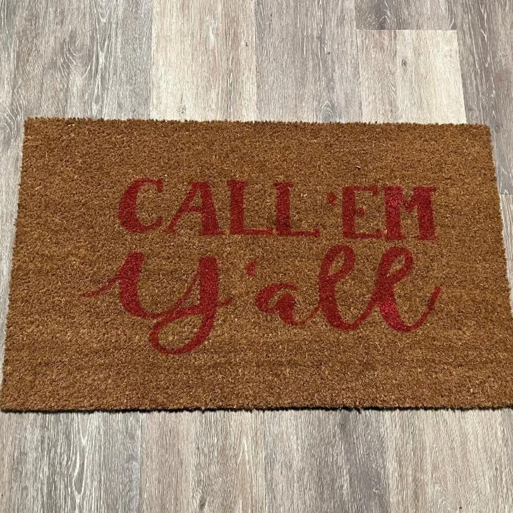 Call 'Em Y'all decorative coir doormat